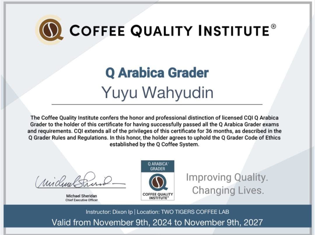 Senior Quality Control & Coffee Cupping